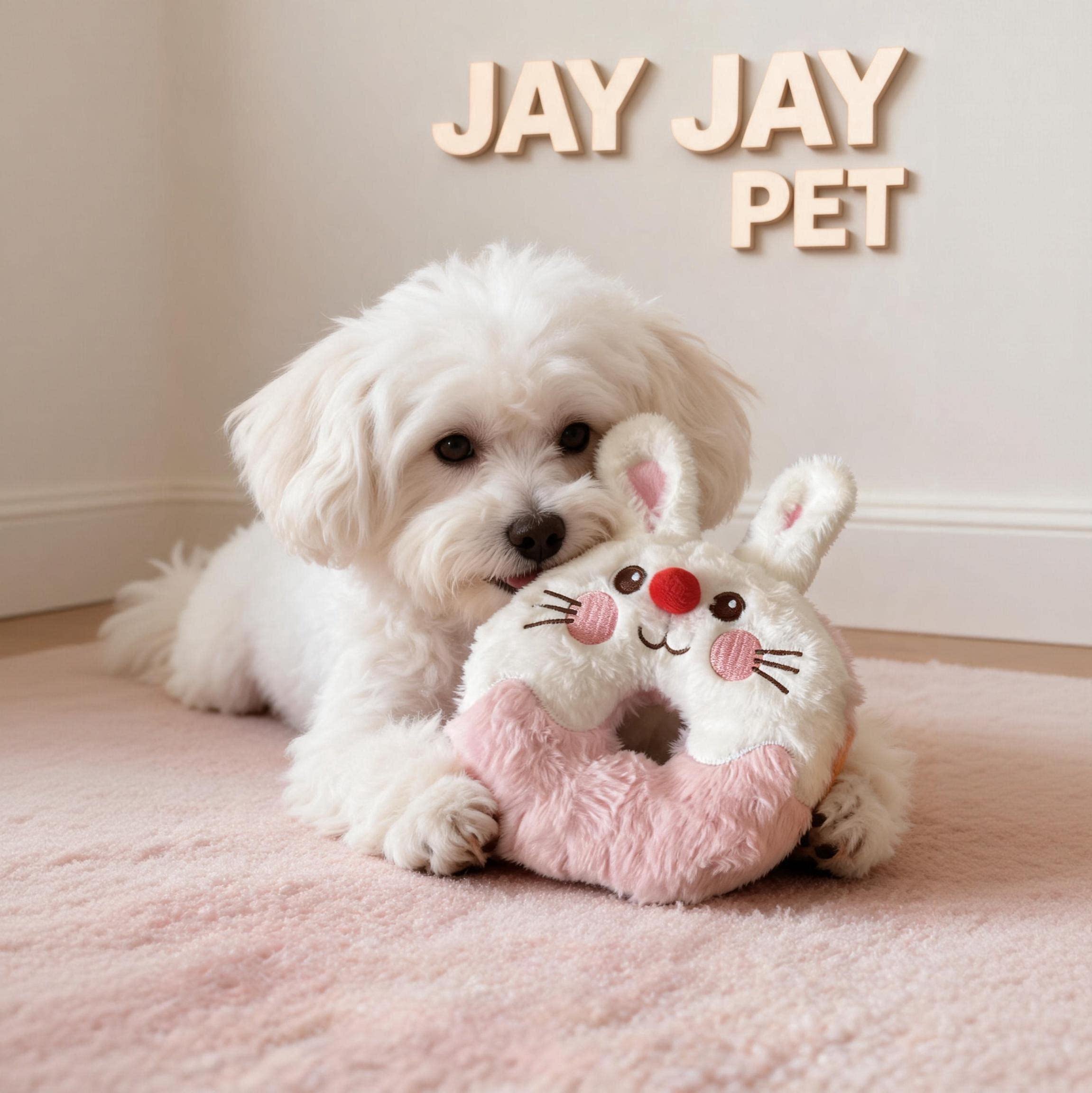 JAY JAY PET: мягкая игрушка «Кролик-пончик» для собак